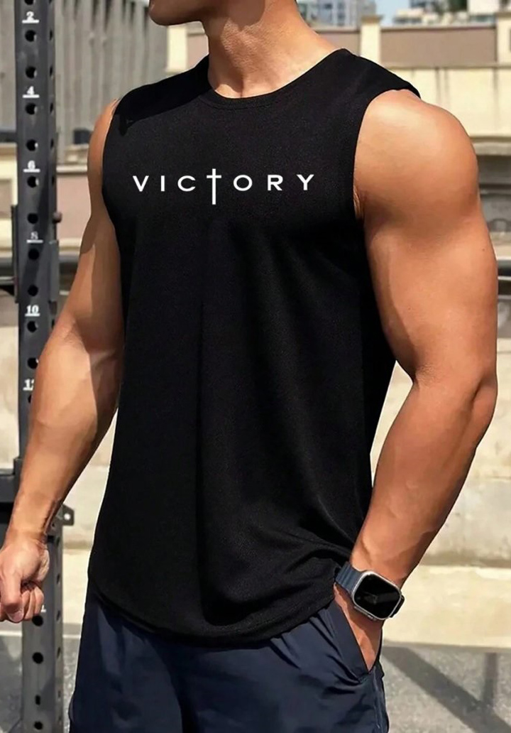 Erkek Kolsuz Victory Baskılı Süprem T-shirt - 1