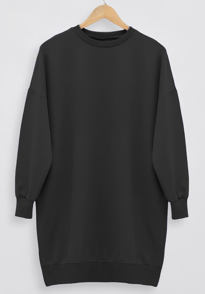 Bisiklet Yaka Basic Tunik - Siyah