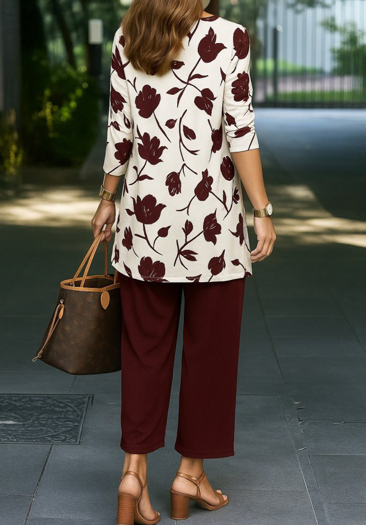 Kadın Uzun Kollu Önü Açık Modal Ceket Kolsuz Viskon İki İplik Bluz ve Pantolon Üçlü Takım  - 2