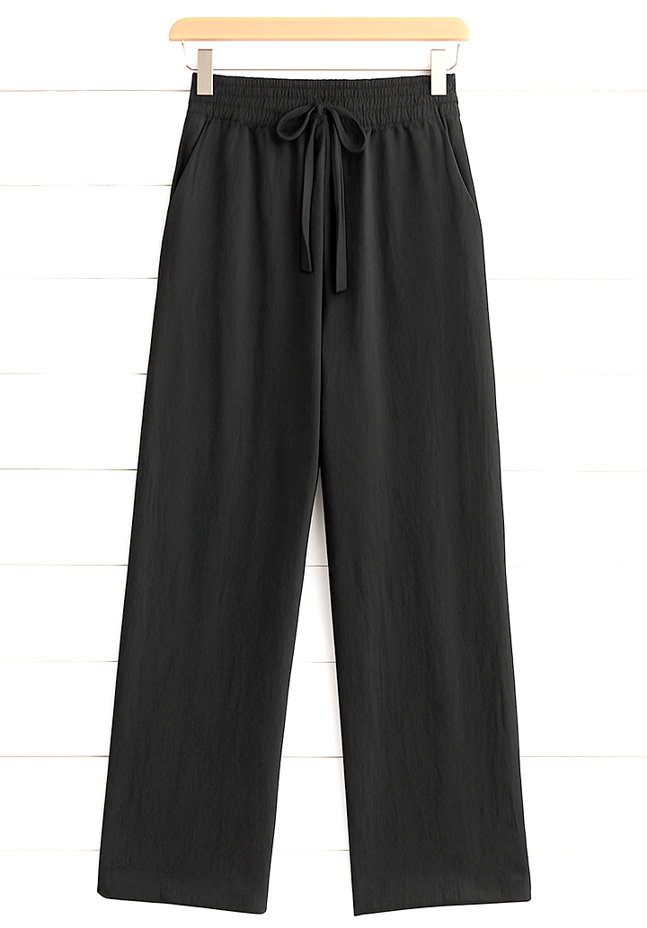 Kadın Beli Lastikli Keten Pantolon  - 2