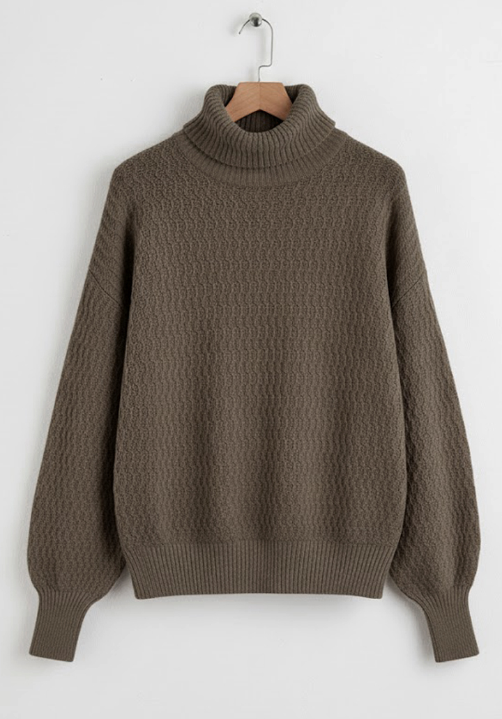 Kadın Uzun Kollu Balıkçı Yaka Triko Bluz  - 3