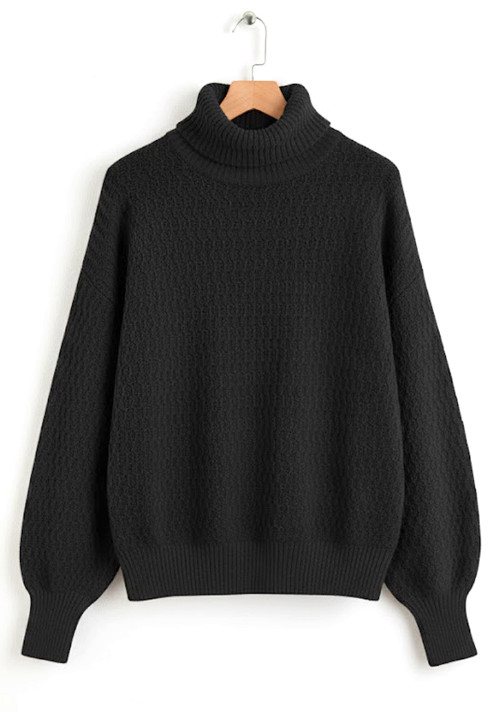 Kadın Uzun Kollu Balıkçı Yaka Triko Bluz  - 3