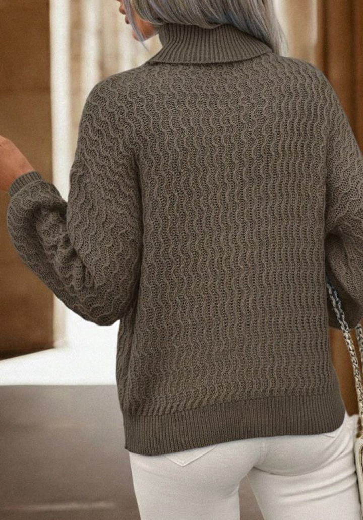 Kadın Uzun Kollu Balıkçı Yaka Triko Bluz  - 4