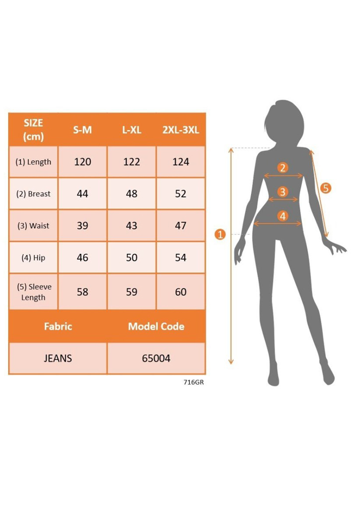 Önden Düğmeli Uzun Kollu Dar Kesim Yakalı Kot Elbise - 4