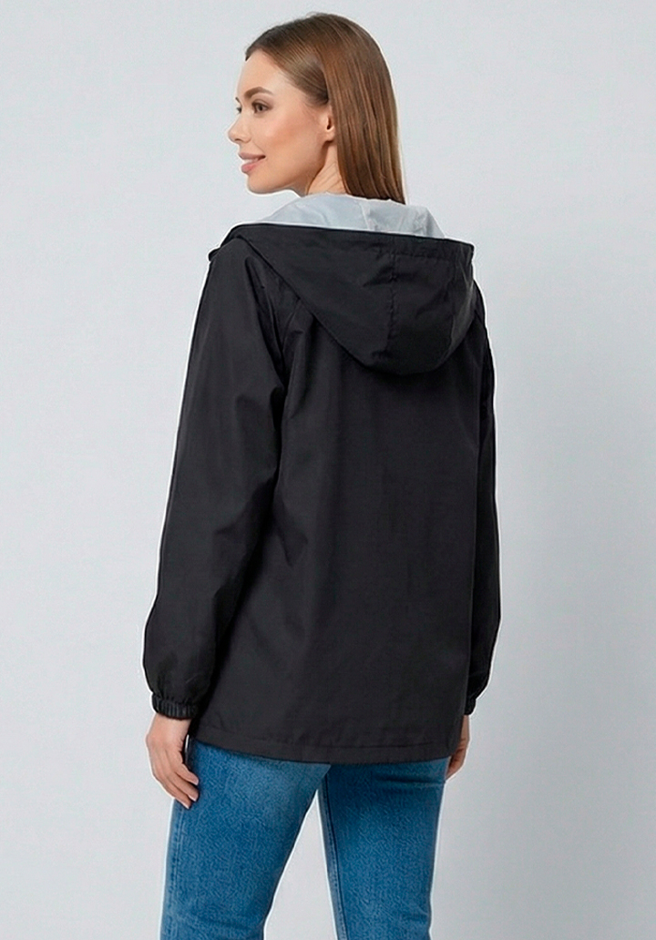 Kadın Kapüşonlu Su Geçirmez Bondit Kumaş Mevsimlik Yağmurluk ve Rüzgarlık - 4