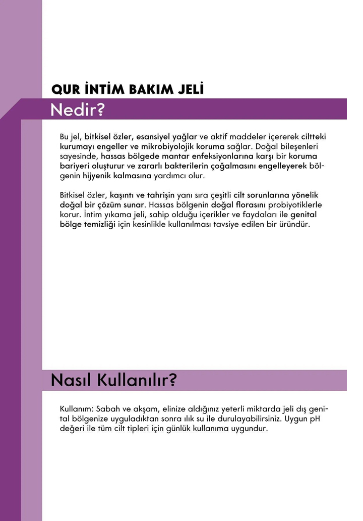 QUR İntim Menapoz Likit Ph Dengeleyici, Kuruluk, Koku Önleyici, Mantar Ve Tahriş Karşıtı, Bakım Jeli - 5