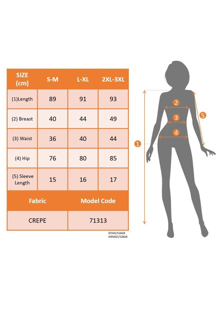Kadın Kısa Kollu Yuvarlak Yaka Damla Detaylı Janjan Elbise - 5